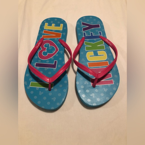 Disney Parks I 🩷 Mickey teal blue flip flops, 10 - Picture 8 of 8